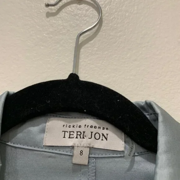 Rickie Freeman for Teri Jon Size 8 Dusty Blue Cocktail Dress - Picture 2 of 14